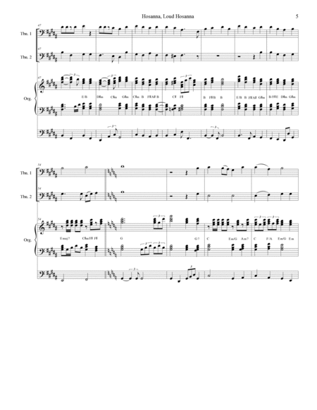 Hosanna, Loud Hosanna (with "Ride On, Ride On In Majesty!") (Trombone Duet - Organ accompaniment) image number null