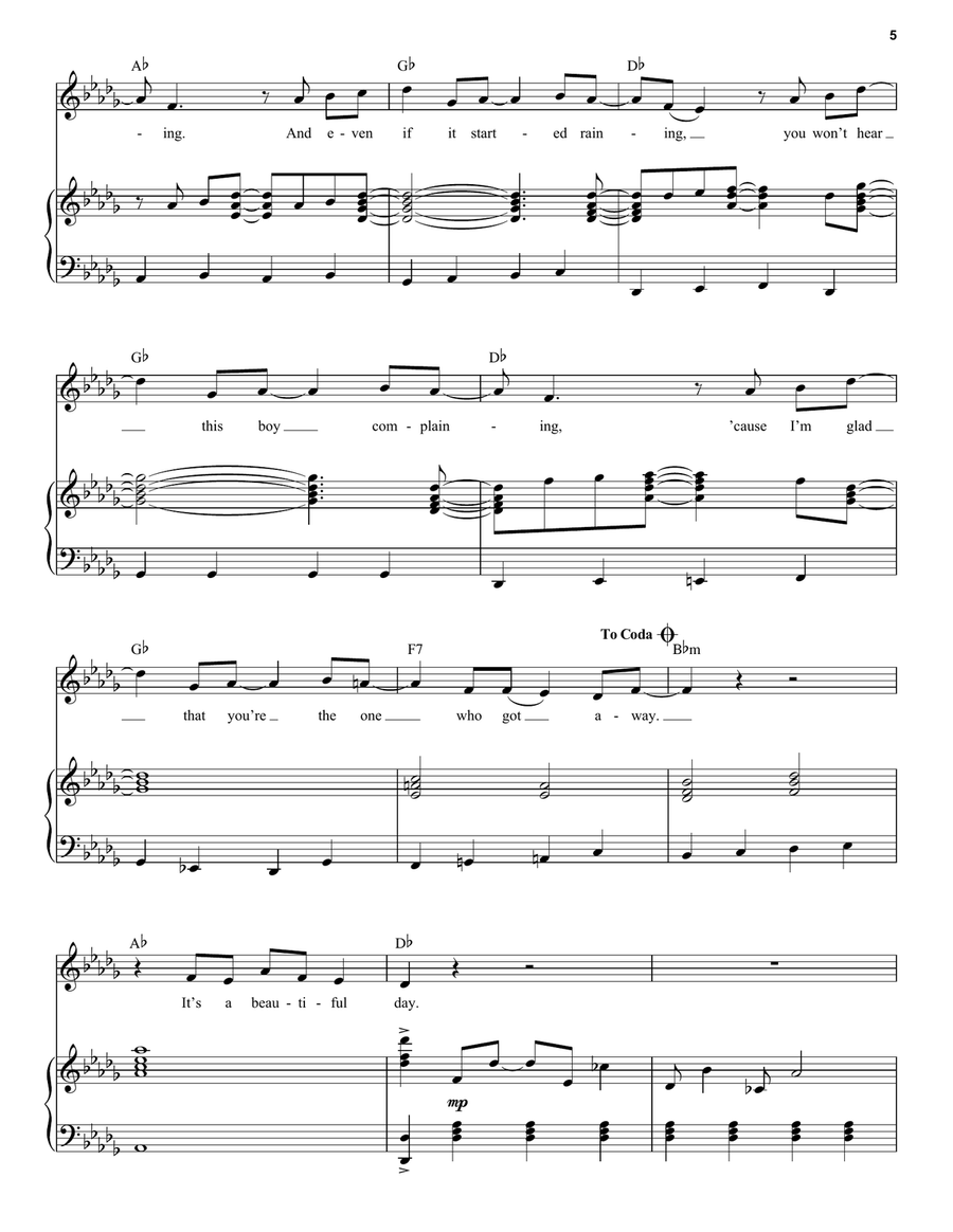 It's A Beautiful Day Piano, Vocal, Guitar scores gallery preview page 5