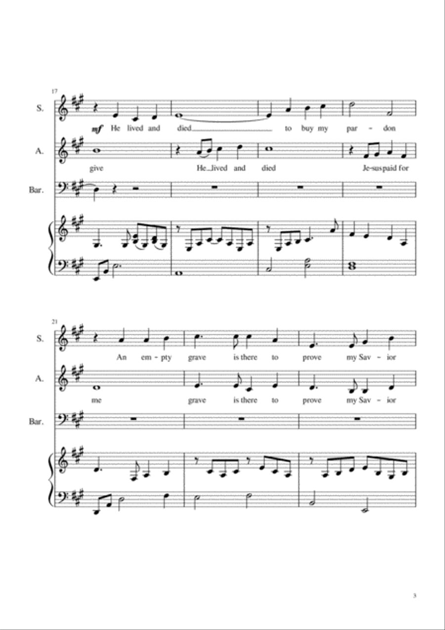 Because He Lives 3-Part scores gallery preview page 4