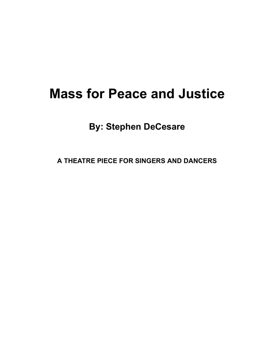 Mass of Peace and Justice (SAB version) (Piano/Vocal score) image number null