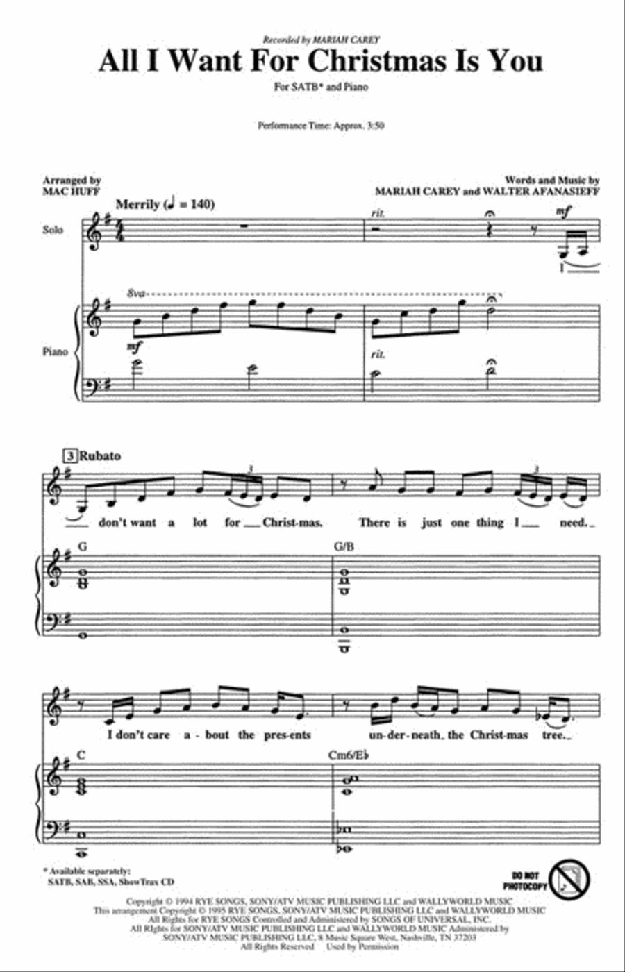 All I Want for Christmas Is You Show Choir scores gallery preview page 2