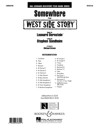 Book cover for Somewhere (from West Side Story) - Full Score