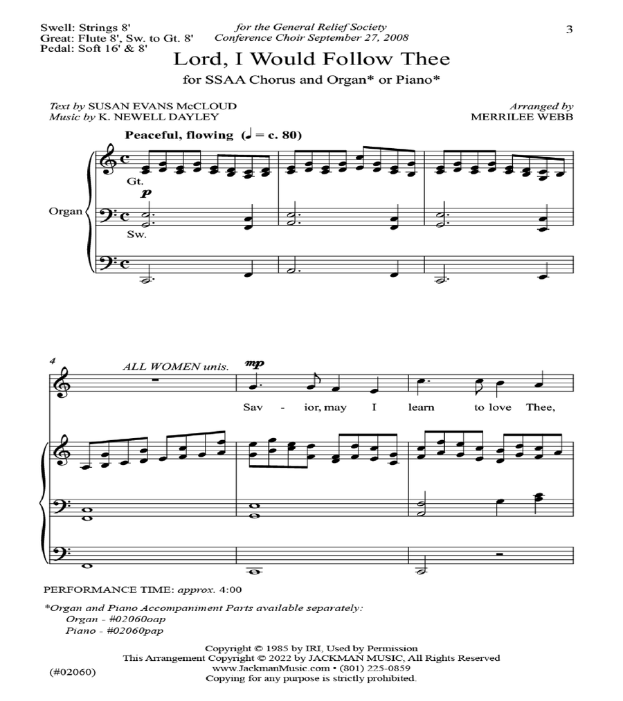 Lord, I Would Follow Thee - SSAA SSAA scores gallery preview page 2