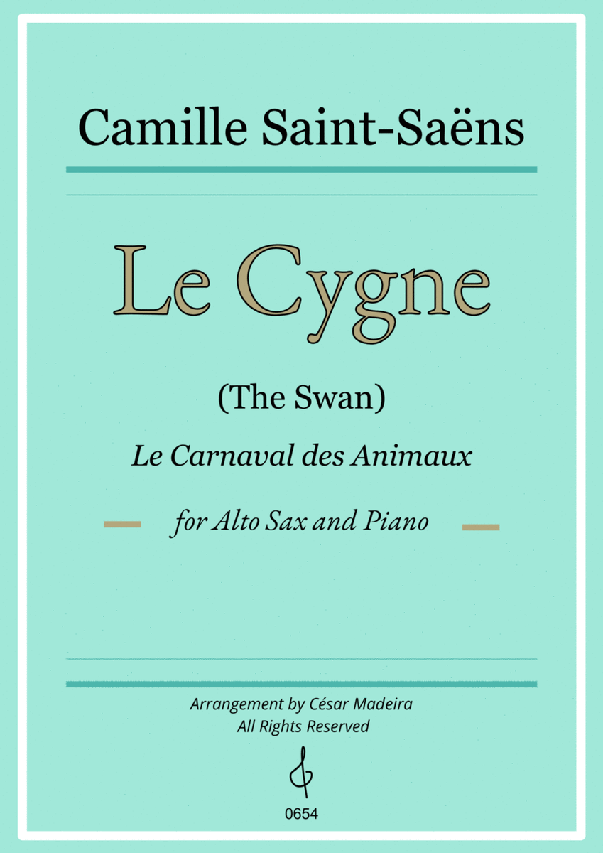 The Swan (Le Cygne) by Saint-Saens - Alto Sax and Piano (Full Score) image number null