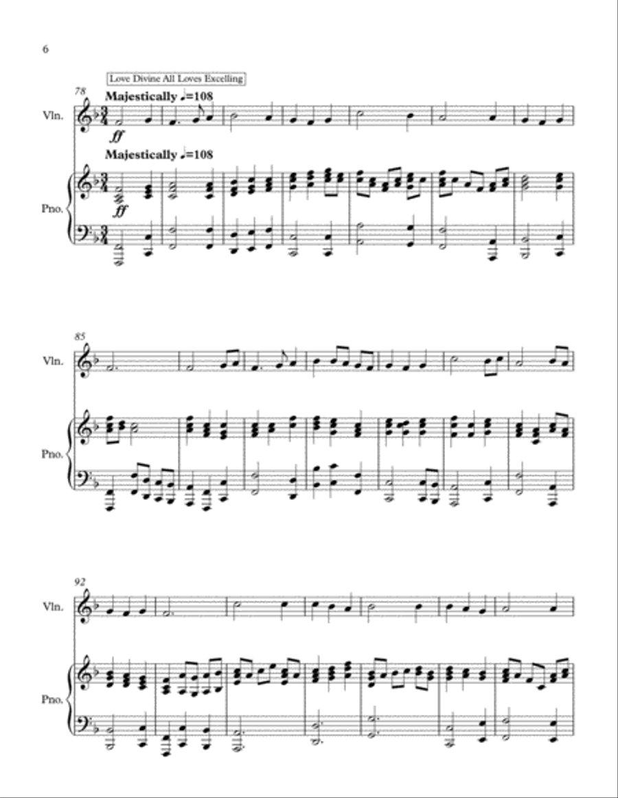 A Medley of Favourite Hymns (violin and piano) Violin Solo scores gallery preview page 6