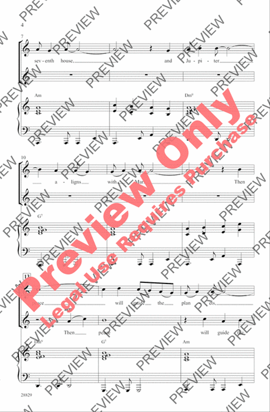 Aquarius / Let the Sunshine In Women's Choir scores gallery preview page 3