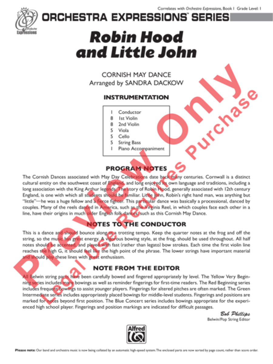 Robin Hood and Little John String Orchestra scores gallery preview page 2
