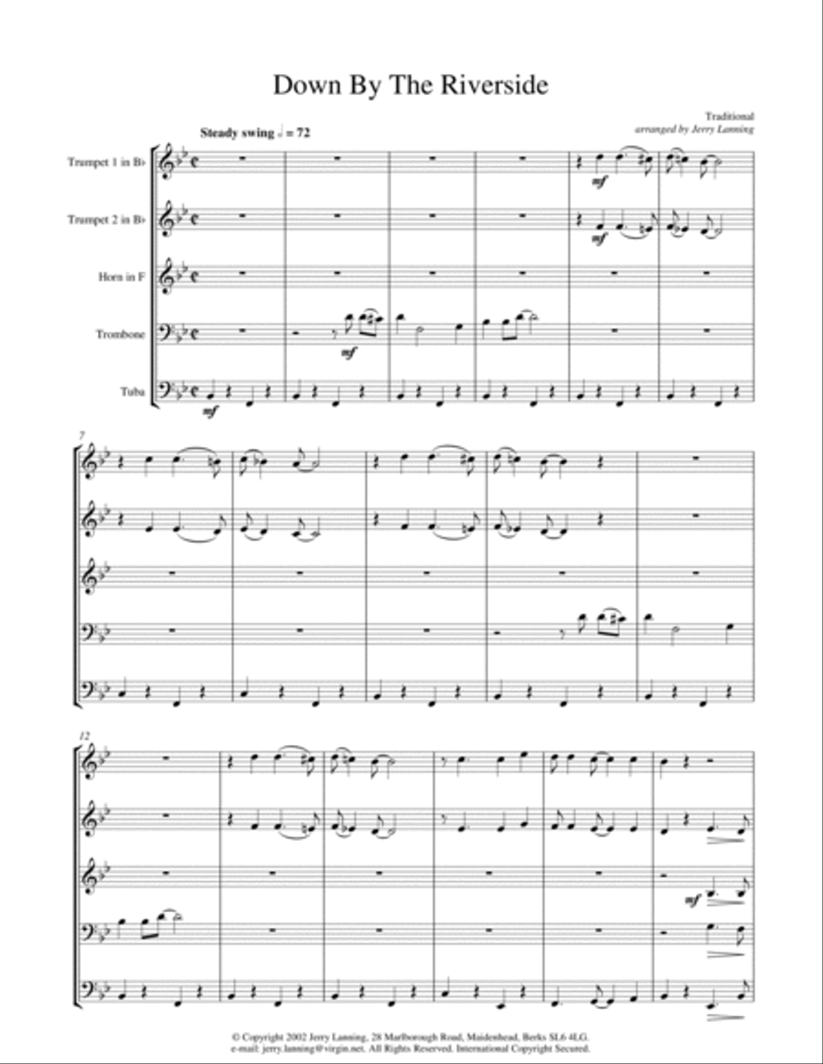 Down By The Riverside (brass quintet) Down By The Riverside (brass quintet) Brass Quintet scores gallery preview page 2