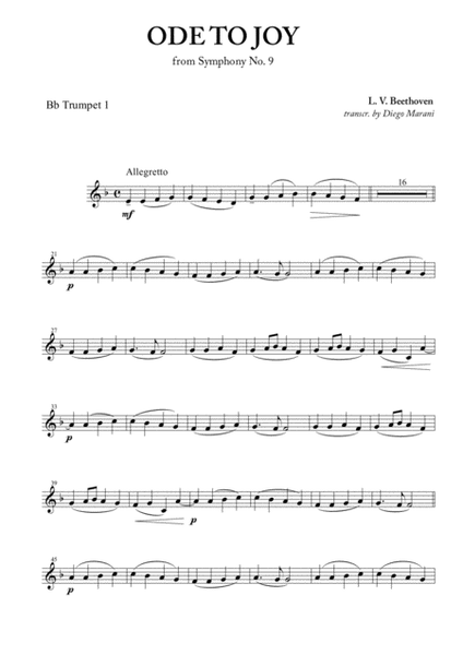 Ode To Joy (from Symphony No. 9) for Brass Quintet image number null
