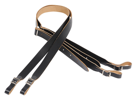 Genuine Leather Accordion Strap – Black (Set of 2)