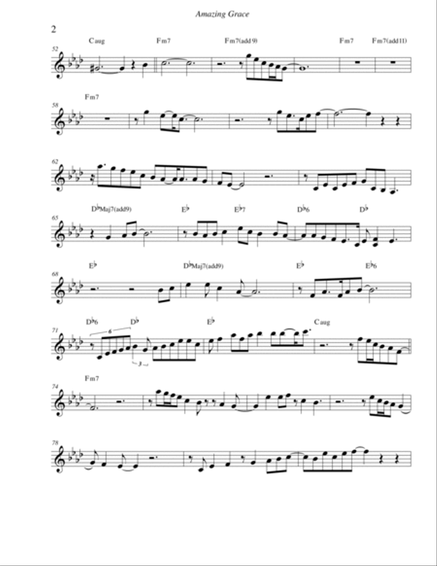 Amazing Grace- Smooth Jazz Violin Violin Solo scores gallery preview page 2