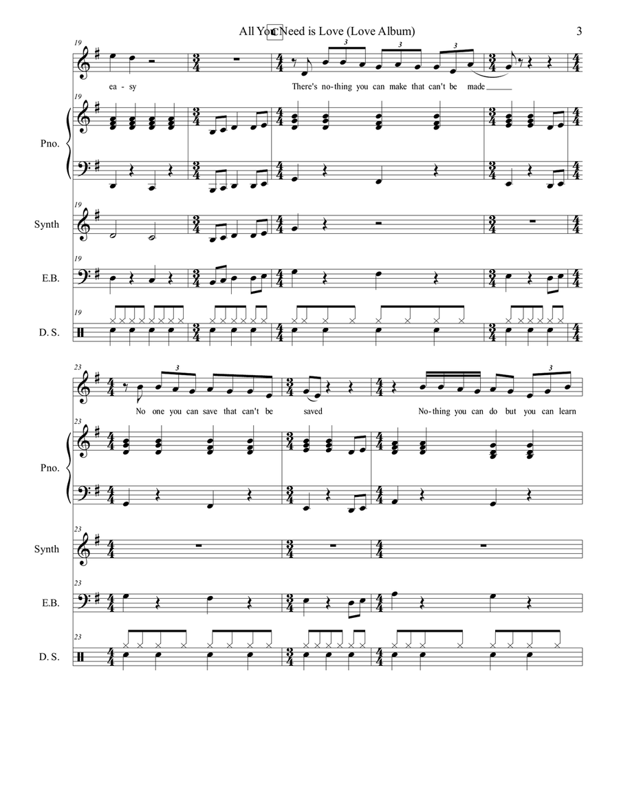 All You Need Is Love Small Ensemble scores gallery preview page 3