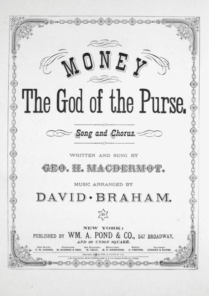 Money. The God of the Purse. Song and Chorus