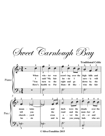 Sweet Carnlough Bay Easiest Piano Sheet Music