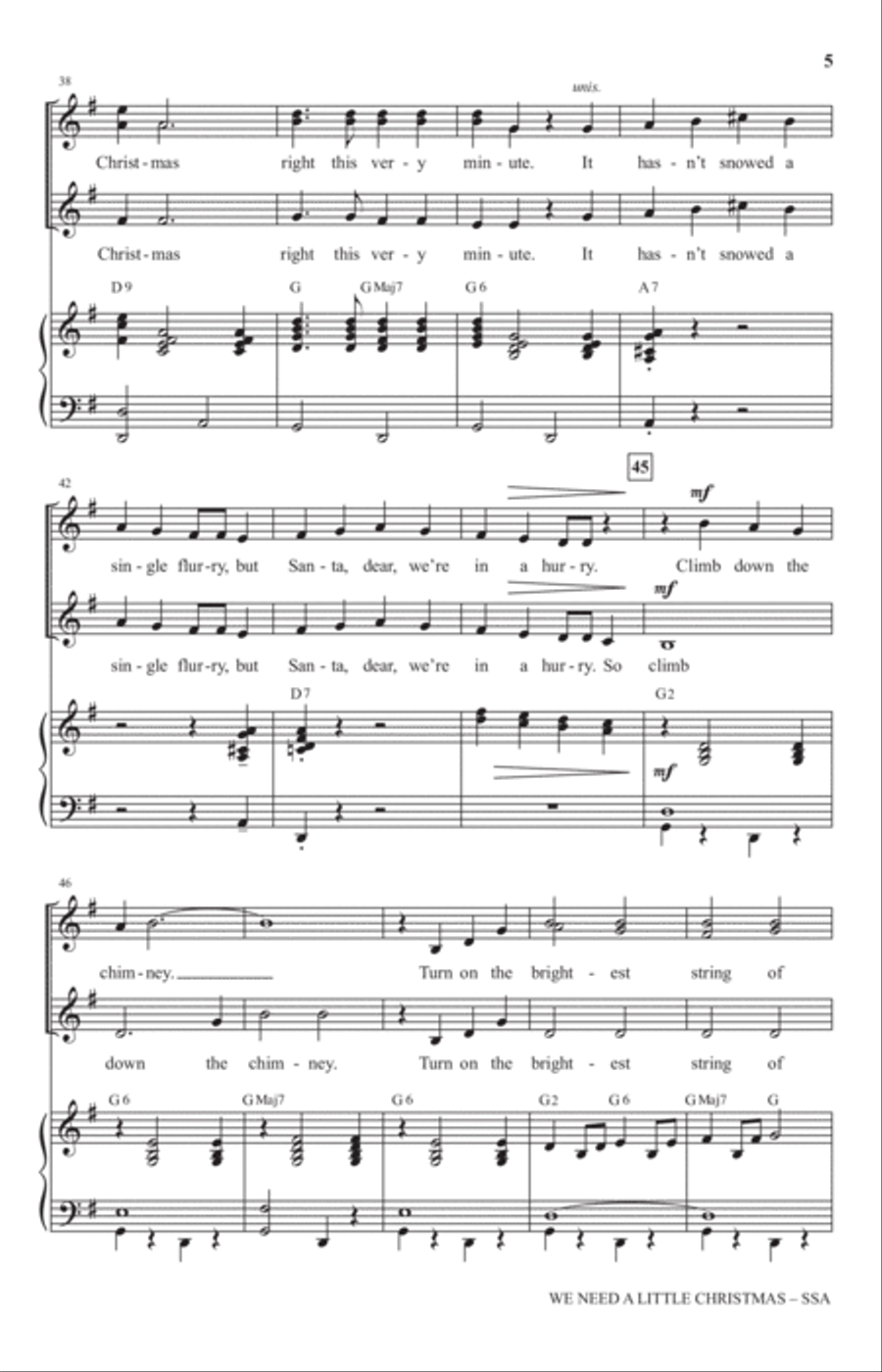 We Need A Little Christmas (from Mame) (arr. Mark Hayes) SSA scores gallery preview page 4
