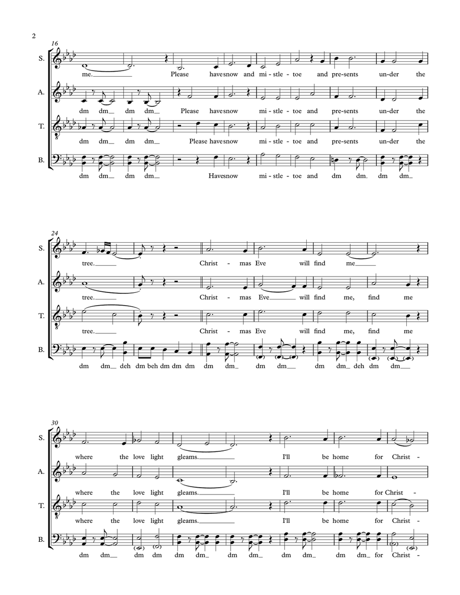I'll Be Home For Christmas 4-Part scores gallery preview page 2