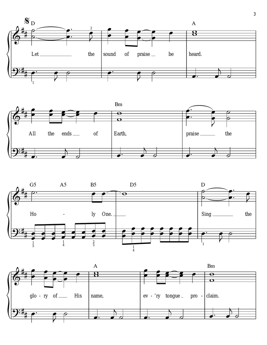 Holy One Holy One Easy Piano scores gallery preview page 3