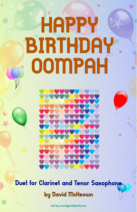 Book cover for Happy Birthday Oompah, for Clarinet and Tenor Saxophone Duet