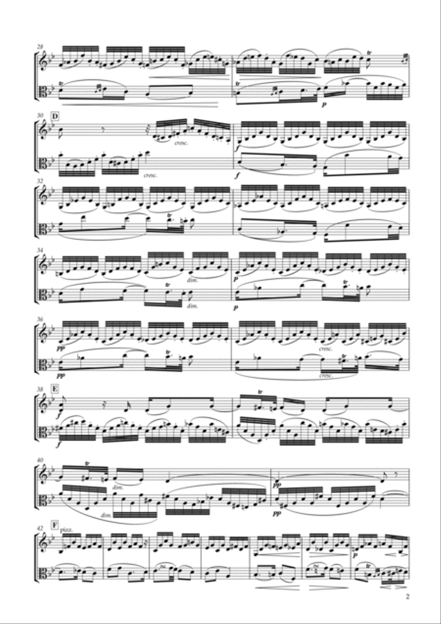 'Adagio' from Duet Op.39 No.1 for Violin & Viola String Duet scores gallery preview page 2