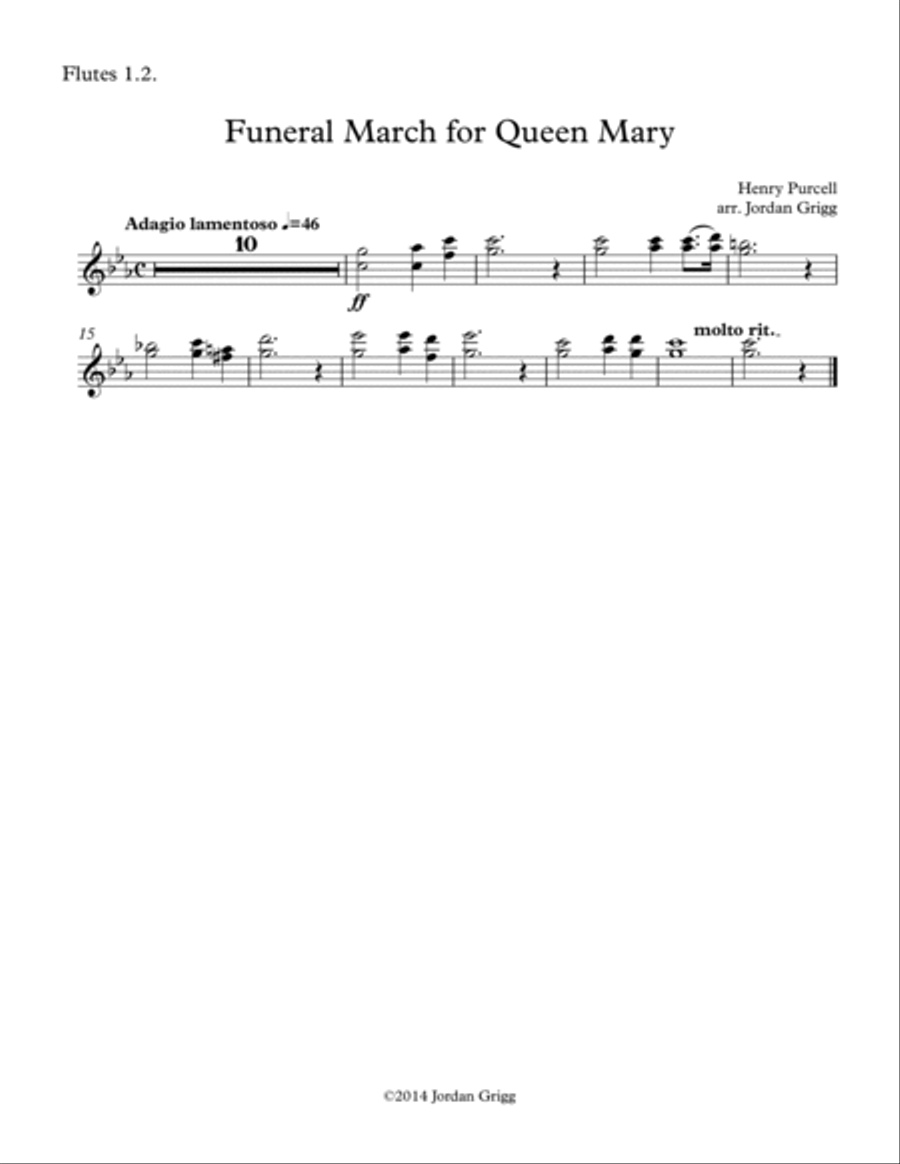 Funeral March for Queen Mary Small Ensemble scores gallery preview page 5
