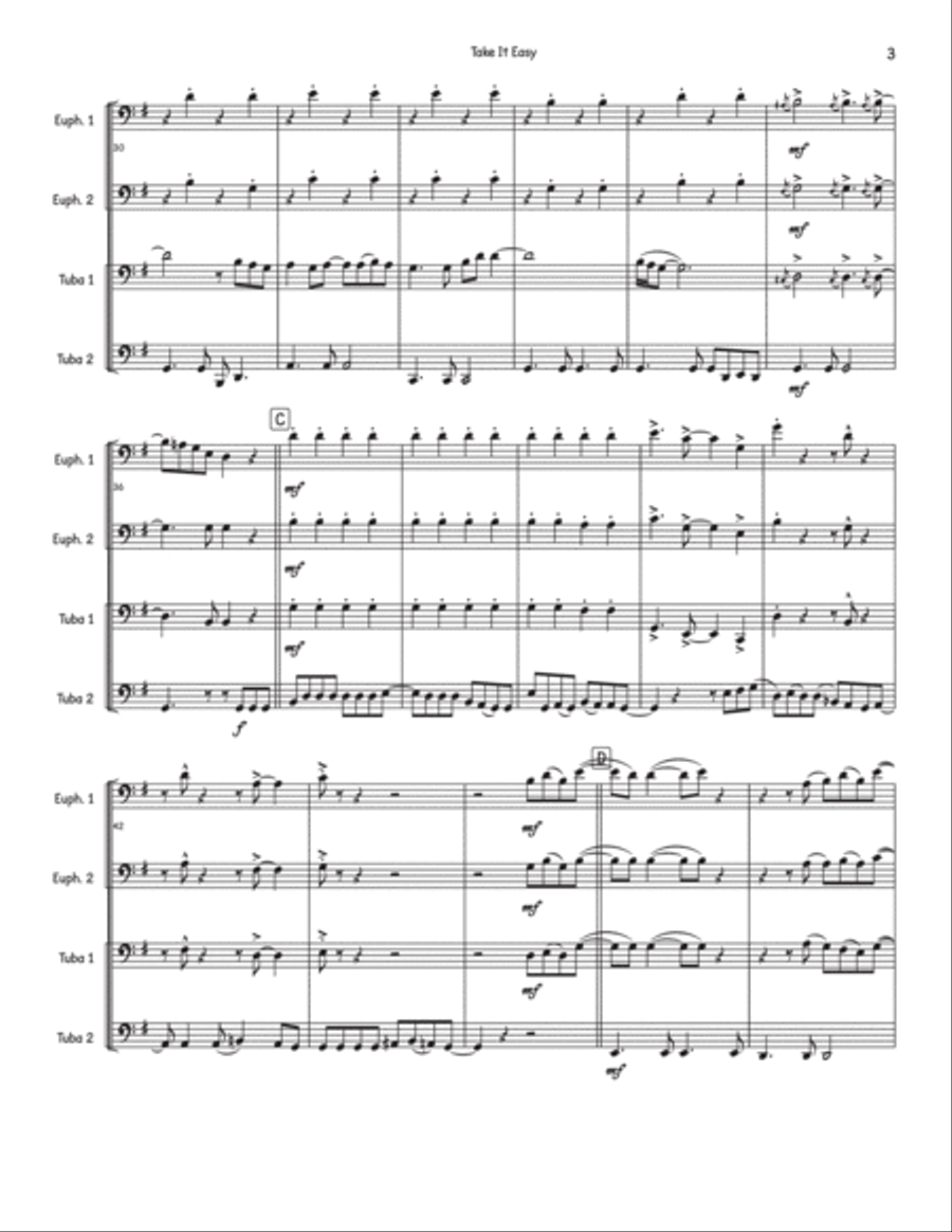 Take It Easy Brass Quartet scores gallery preview page 3