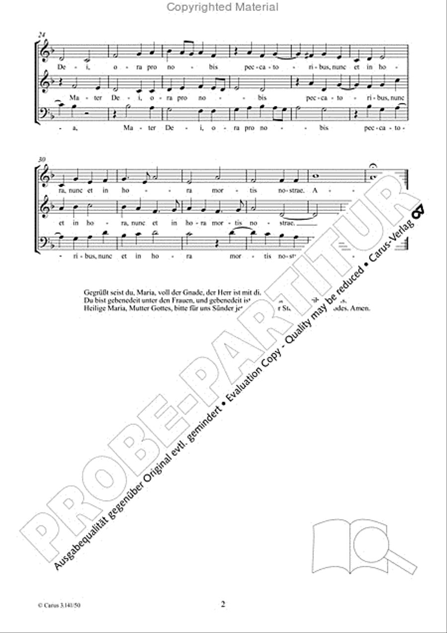 Ave Maria 3-Part scores gallery preview page 3