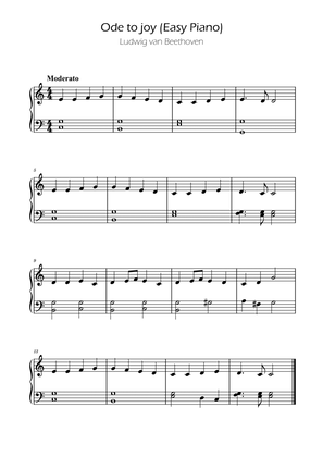 Ode to Joy Easy Piano