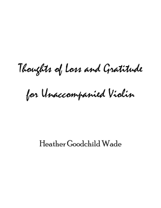 Book cover for Thoughts of Loss and Gratitude