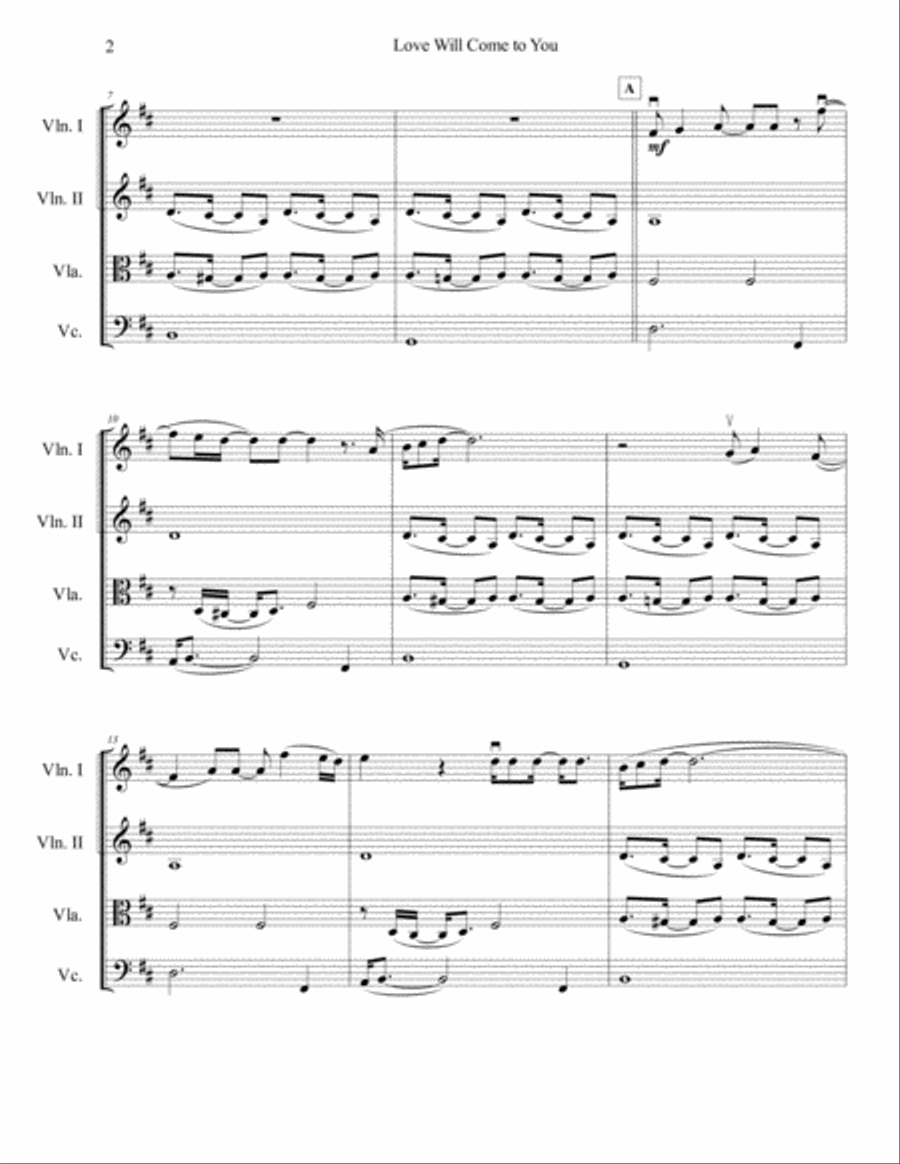 Love Will Come To You String Quartet scores gallery preview page 3