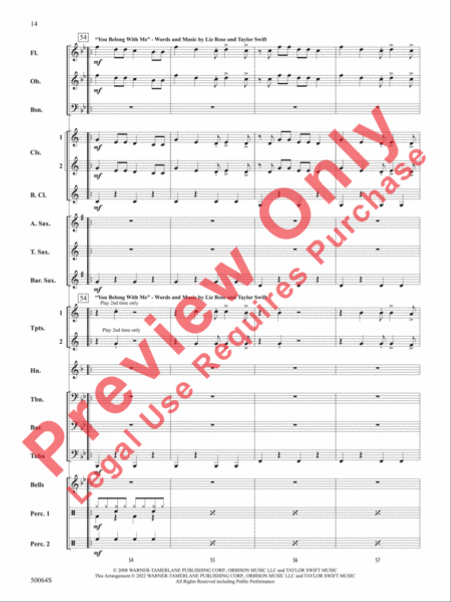 A Taylor Swift Duo Concert Band scores gallery preview page 15