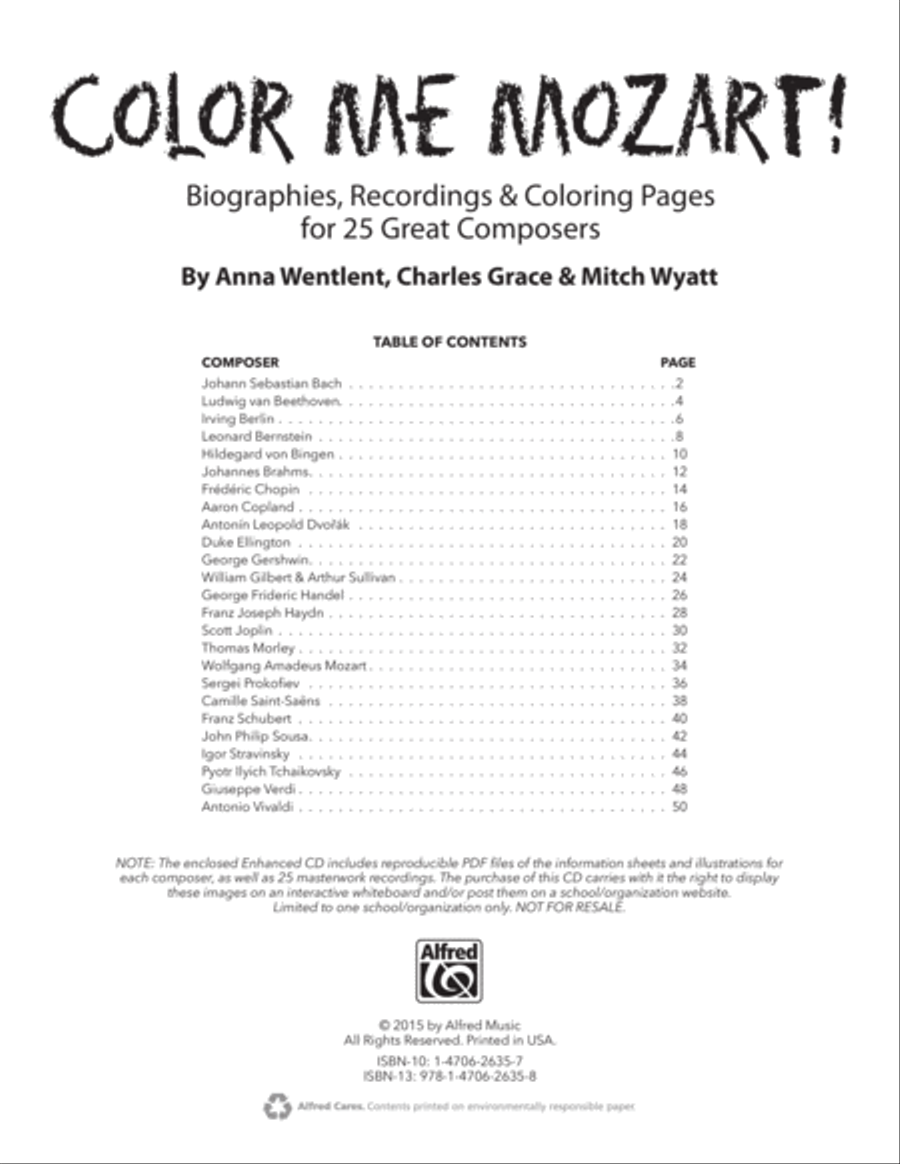 Color Me Mozart! CD scores gallery preview page 2