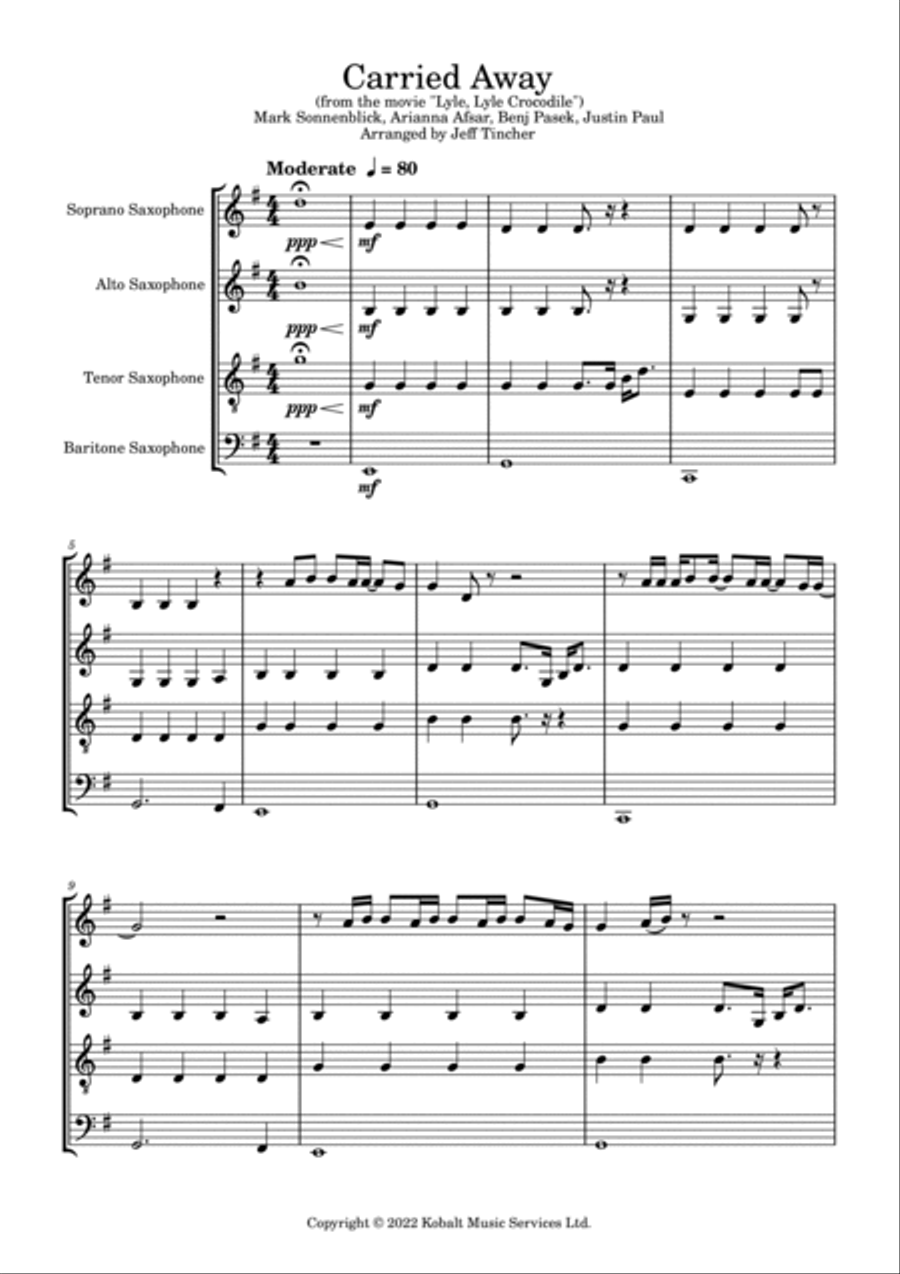 Carried Away Saxophone Quartet scores gallery preview page 2