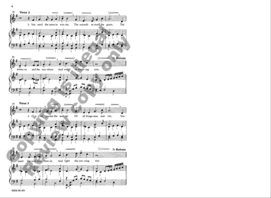All Good Gifts Unison Choir scores gallery preview page 4