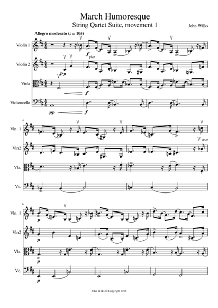 March Humoresque - String Quartet (Mov. #1 of String Suite) image number null