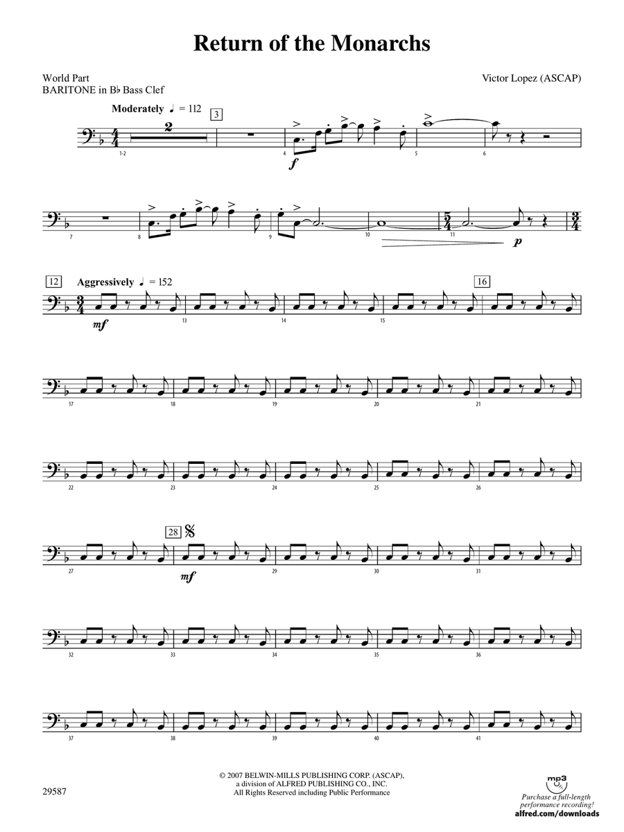 Return of the Monarchs: (World Part) B-flat Baritone B.C.