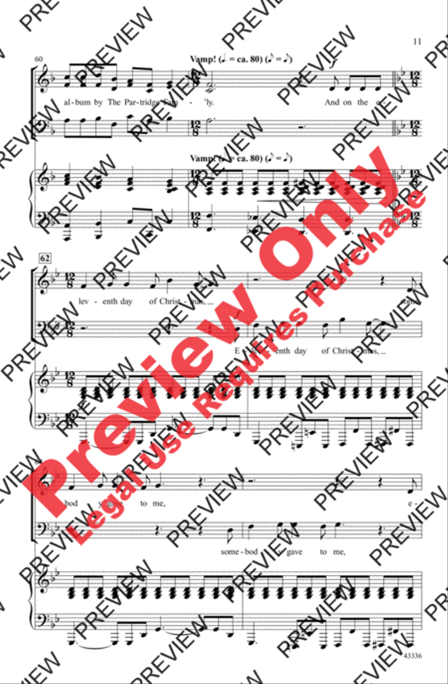 The Twelve Days of a Regifted Christmas 3-Part scores gallery preview page 11