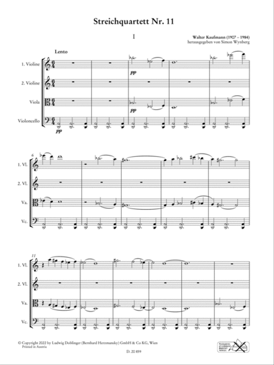 Streichquartett Nr. 11 String Quartet scores gallery preview page 4