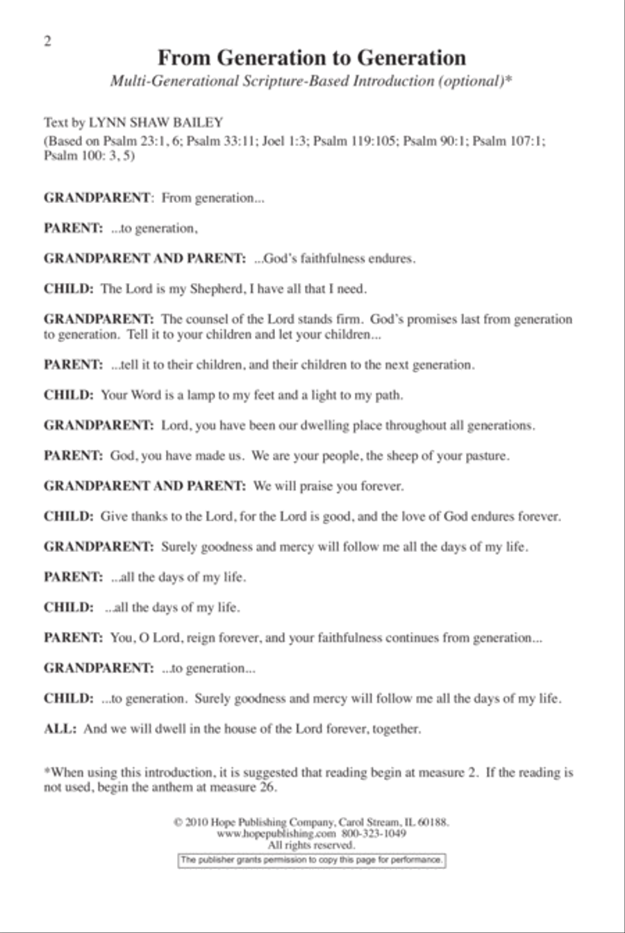 From Generation to Generation 4-Part scores gallery preview page 2