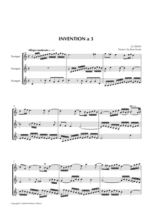 Book cover for J.S.Bach: Invention a 3 for Trumpets