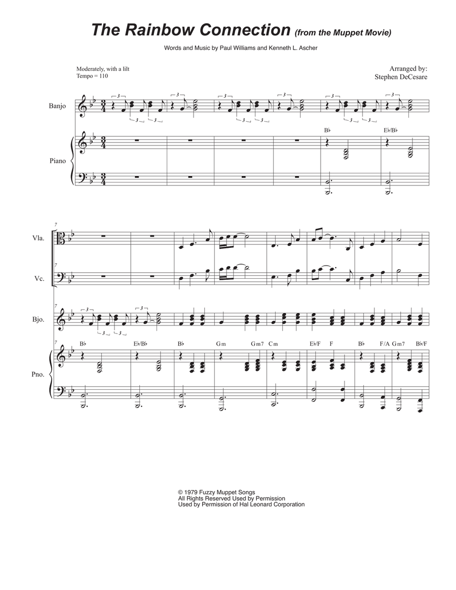 The Rainbow Connection String Quartet scores gallery preview page 1