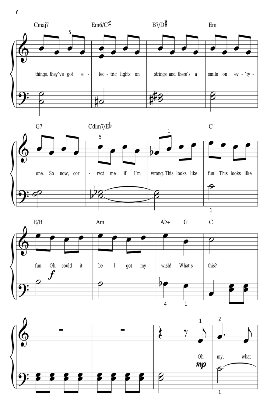 What's This? (from The Nightmare Before Christmas) Easy Piano scores gallery preview page 6