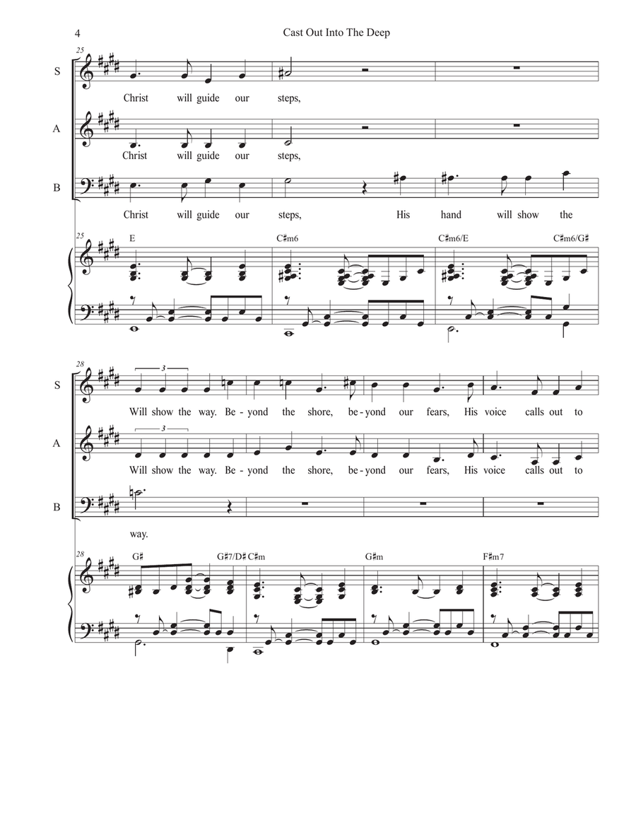 Cast Out Into The Deep (SAB) 3-Part scores gallery preview page 4