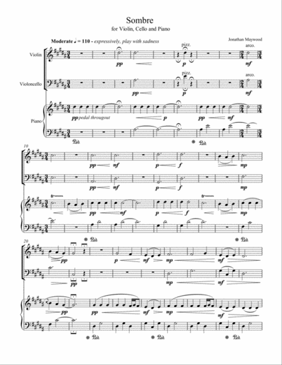 Sombre Piano Trio scores gallery preview page 1
