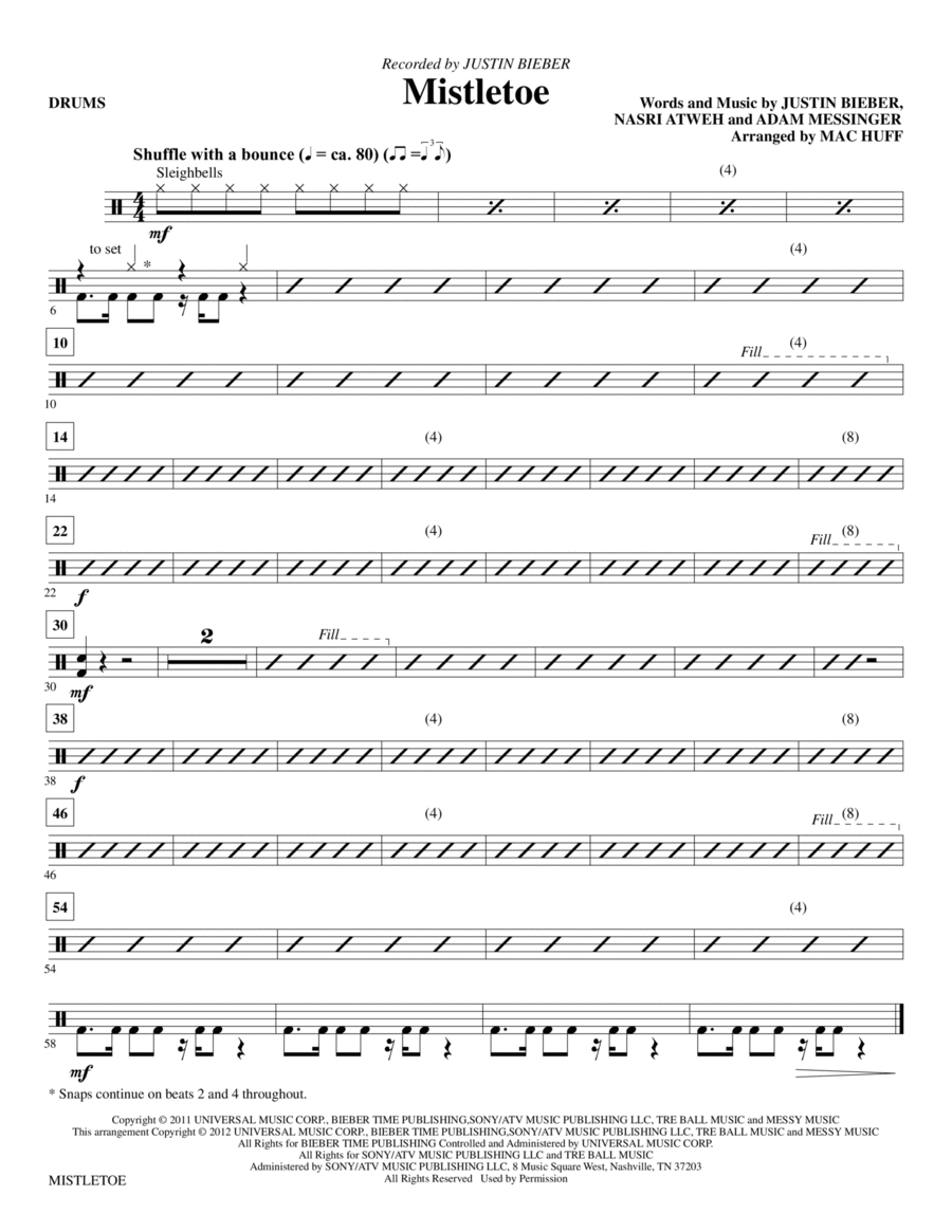 Mistletoe - Drums Mistletoe - Drums Choir scores gallery preview page 1