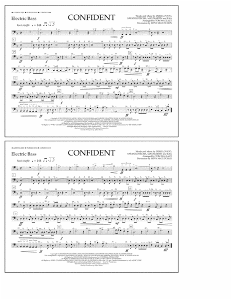 Confident - Electric Bass Marching Band scores gallery preview page 1