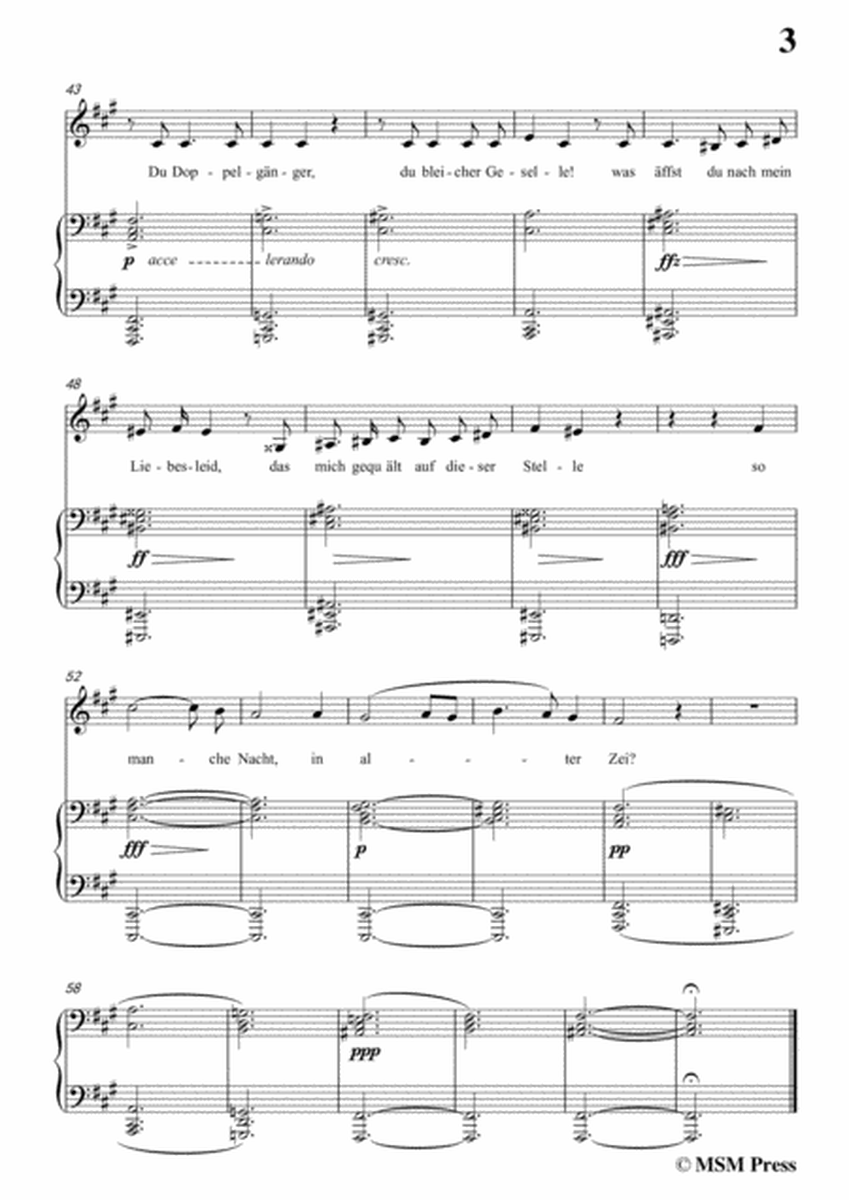 Schubert-Der Doppelgänger,in f sharp minor,for Voice&Piano image number null
