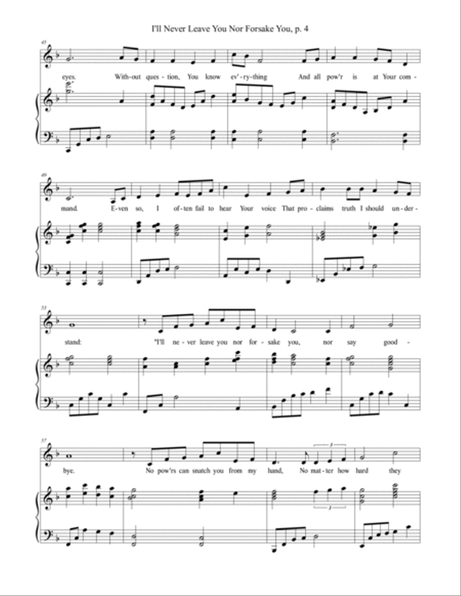 I'll Never Leave You Nor Forsake You Voice scores gallery preview page 4