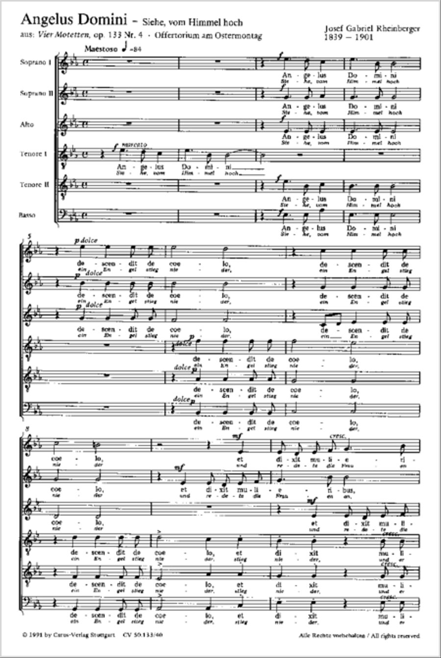 Angelus Domini (Siehe, vom Himmel hoch) Choir scores gallery preview page 10
