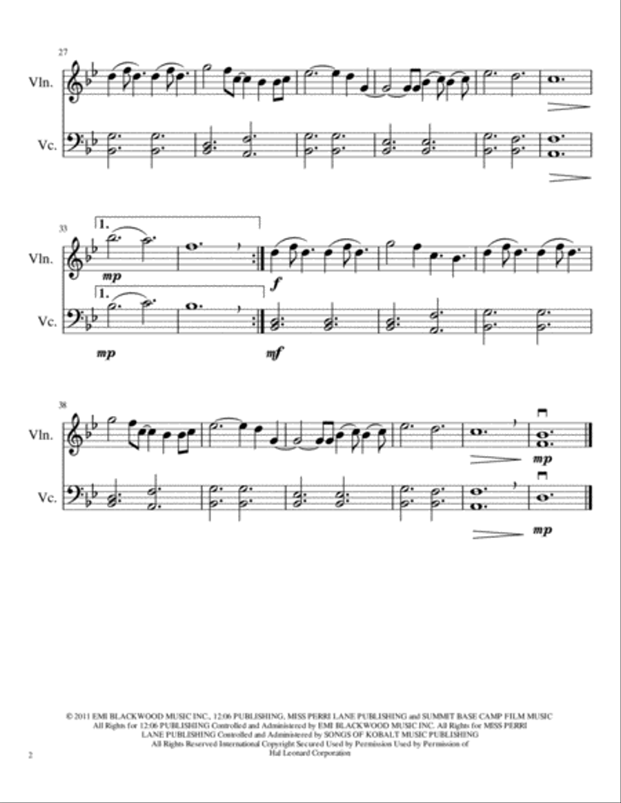 A Thousand Years String Duet scores gallery preview page 2