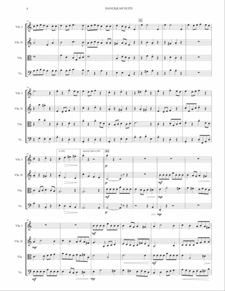 Hanukkah Suite (for String Quartet) String Quartet scores gallery preview page 4